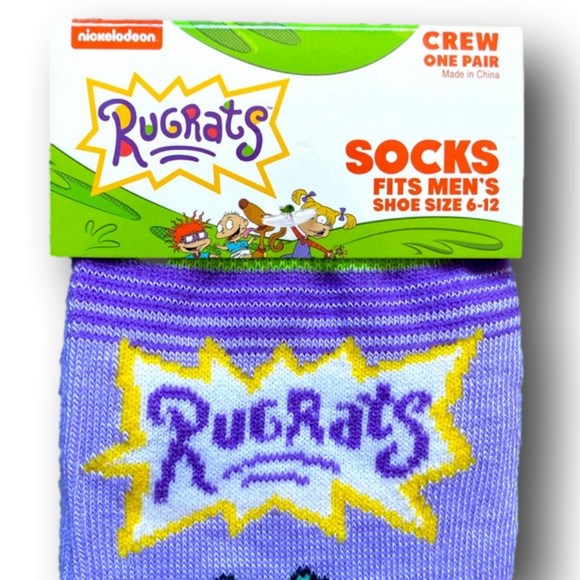 3/$20 Rugrats Nickelodeon Funny Novelty Crew Socks - Brand New - Picture 2 of 3